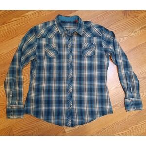 KUHL Women's Blue Plaid Long Sleeve Button Up Shirt Size XL